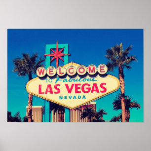 Retro Photo Effect Fabulous Las Vegas Nevada, jare Poster