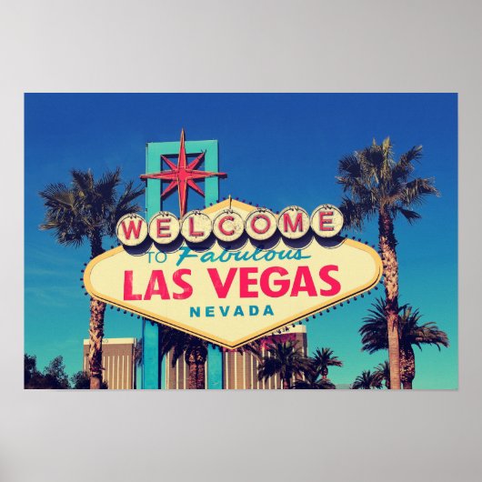 Retro Photo Effect Fabulous Las Vegas Nevada, jare Poster (Voorkant)