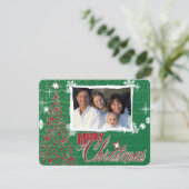 Retro Photo Holiday Letter-kerstkaart Kaart (Staand voorkant)