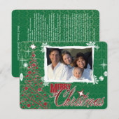 Retro Photo Holiday Letter-kerstkaart Kaart (Voorkant / Achterkant)
