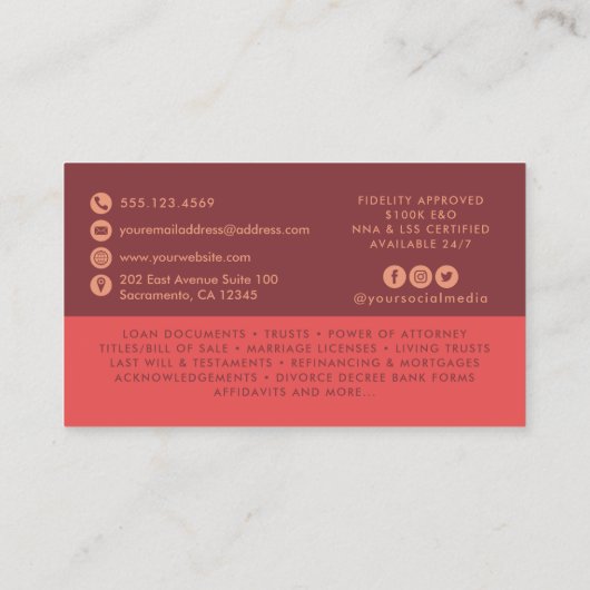 Retro Photo Notional Loan Signing Agent Visitekaartje (Achterkant)