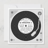 Retro Photo Vinyl Record Music Player Weddenschap Kaart (Achterkant)