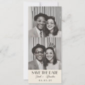 Retro Photobooth Typografie Arcode Sla de datum op Kaart (Voorkant)