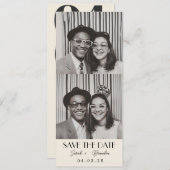 Retro Photobooth Typografie Arcode Sla de datum op Kaart (Voorkant / Achterkant)