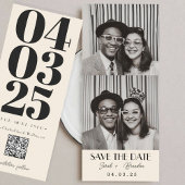 Retro Photobooth Typografie Arcode Sla de datum op Kaart