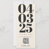 Retro Photobooth Typography Qrcode Save the Date I Kaart (Achterkant)