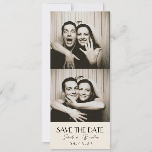 Retro Photobooth Typography Qrcode Save the Date I Kaart (Voorkant)