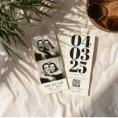 Retro Photobooth Typography Qrcode Save the Date I Kaart