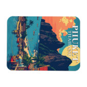 Retro Phuket Thailand Beach Reizen Magneet (Horizontaal)