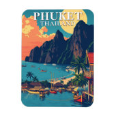 Retro Phuket Thailand Beach Reizen Magneet (Verticaal)