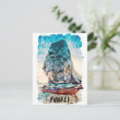 Retro Phuket Thailand strandschilderij Briefkaart (Staand voorkant)