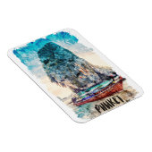 Retro Phuket Thailand strandschilderij Magneet (Rechterzijde)