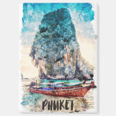 Retro Phuket Thailand strandschilderij Magneet (Voorkant)
