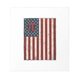 Retro Pi Amerikaanse Vlag Wiskundeleraar T-shirt O Notitieblok