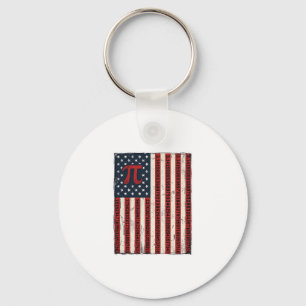 Retro Pi Amerikaanse Vlag Wiskundeleraar T-shirt O Sleutelhanger