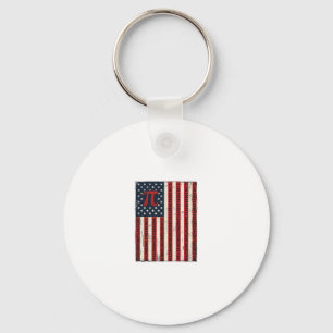 Retro Pi Amerikaanse Vlag Wiskundeleraar T-shirt O Sleutelhanger