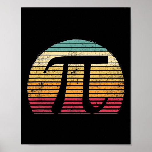 Retro Pi Dag 3.14 Funny Wiskunde Lover Student Poster (Voorkant)