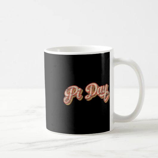 Retro Pi Dag Tekst Gift Wiskunde Docent Studen Koffiemok (Rechts)