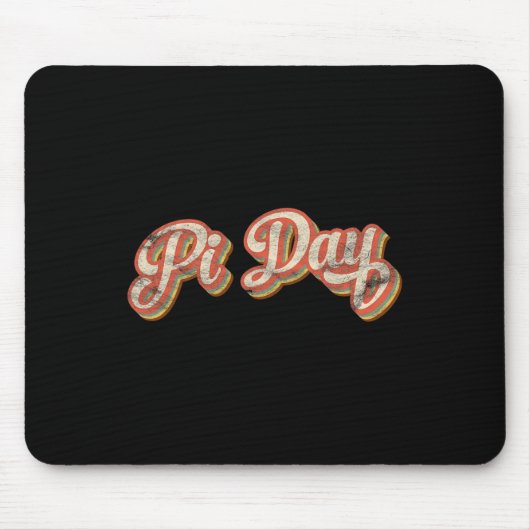 Retro Pi Dag Tekst Gift Wiskunde Docent Studen Muismat (Voorkant)
