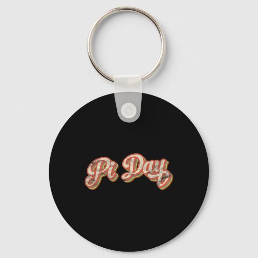 Retro Pi Dag Tekst Gift  Wiskunde Docent Studen Sleutelhanger (Voorkant)