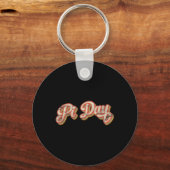 Retro Pi Dag Tekst Gift  Wiskunde Docent Studen Sleutelhanger (Voorkant)