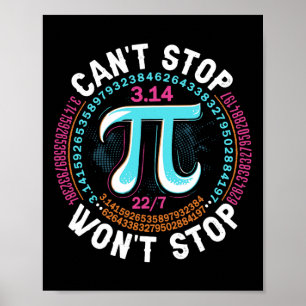 Retro pi dag wiskundige kan niet stoppen wil pi st poster