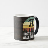 Retro Pi Day - Irrationeel maar goed afgerond Magische Mok (Voorkant rechts)