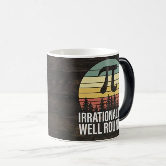 Retro Pi Day - Irrationeel maar goed afgerond Magische Mok (Voorkant rechts)