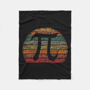 Retro Pi Symbool Sunset Gift Wiskunde Vergelijking Fleece Deken