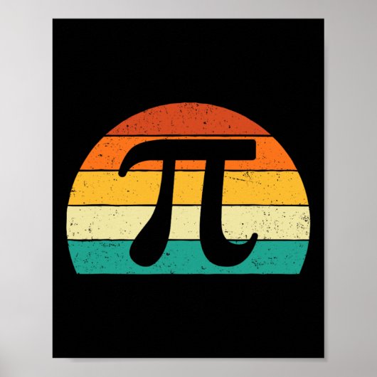 Retro Pi Symbool - Wiskunde minnaar Science Pi Day Poster (Voorkant)
