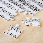 Retro Pianbladpatroon Muzieknoten Legpuzzel (Zijkant)