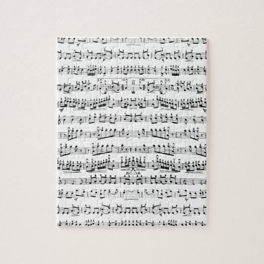 Retro Pianbladpatroon Muzieknoten Legpuzzel (Verticaal)