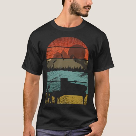 Retro  pianist oude school 4 t-shirt (Voorkant)