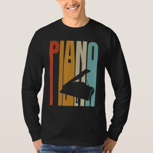 Retro Piano Cool Piano Speler T-shirt (Voorkant)