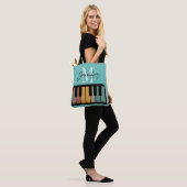 Retro Piano Monogram Naam Gepersonaliseerd Tote Bag (Op model)