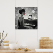 Retro Piano Player Poster (Keuken)