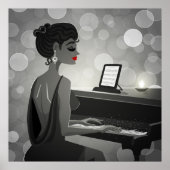 Retro Piano Player Poster (Voorkant)