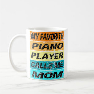 Retro Piano T-shirt Mijn favoriete noemt me mama P Koffiemok