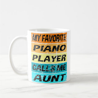 Retro Piano T-shirt Mijn Favoriete Noemt Me Tante Koffiemok
