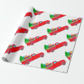 Retro pick-up met kerstcadeaus cadeaupapier (Uitgerold)