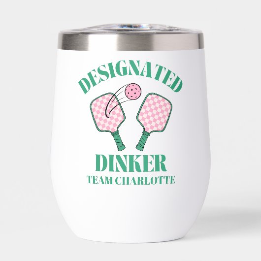 Retro Pickleball Aangewezen Dinker Verjaardag (Voorkant)