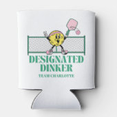 Retro Pickleball Aangewezen Dinker Verjaardag Blikjeskoeler (Achterkant)