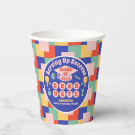 Retro Pickleball Afstudeerfeest Papieren Bekers