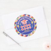 Retro Pickleball Afstudeerfeest Ronde Sticker (Envelop)