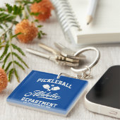 Retro Pickleball Athletic Department Custom Sleutelhanger (Voorkant Rechts)