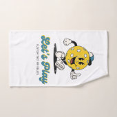 Retro Pickleball Cartoon Mascotte Gepersonaliseerd Handdoek (Handdoek)