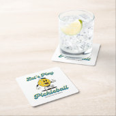 Retro Pickleball Cartoon Mascotte Gepersonaliseerd Kartonnen Onderzetters (Insitu)