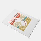  Retro Pickleball Deurmat (Schuin)