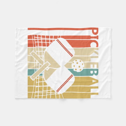  Retro Pickleball Fleece Deken (Voorkant (Horizontaal))