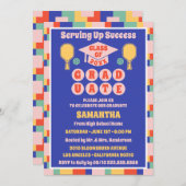 Retro Pickleball Graduation Party Uitnodigingen (Voorkant / Achterkant)